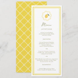 Minimal Lemon Amalfi Coast Wedding Menu Card Inbjudningar