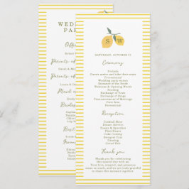 Minimal Lemon Amalfi Coast Wedding Program Card
