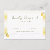 Minimal Lemon Amalfi Kust Bröllop Svarskort