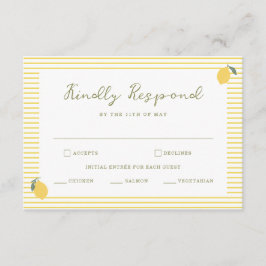 Minimal Lemon Amalfi Kust Bröllop Svarskort Tilläggskort