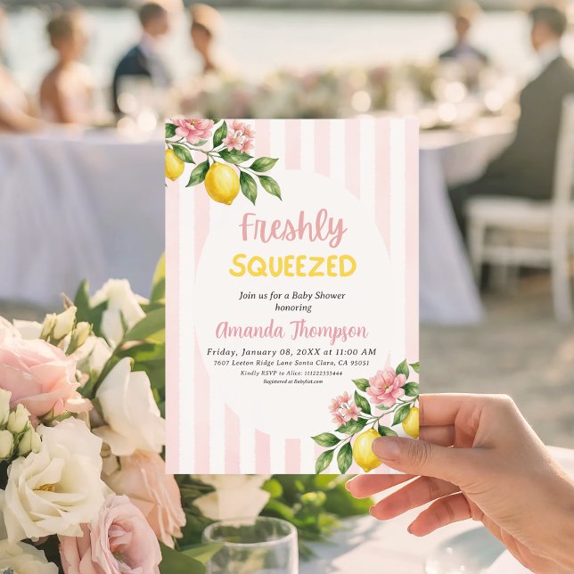 Minimal Lemon Baby Shower Freshly Squeezed Modern  Inbjudningar (Skapare uppladdad)