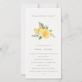 Minimal Lemon Boho Botanical Förlovning Inbjudan