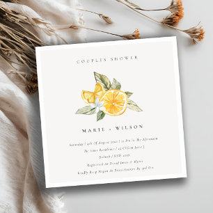 Minimal Lemon Boho Botanisk Bröllopsinbjudan för P Tack Kort