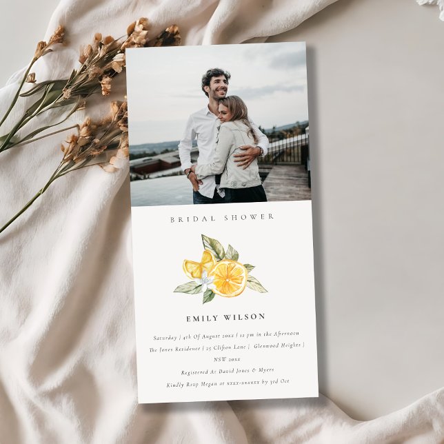 Minimal Lemon Fauna Photo Möhippa Inbjudan (Skapare uppladdad)