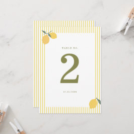 Minimal lemonsort Amalfikust Wedding Bordskort