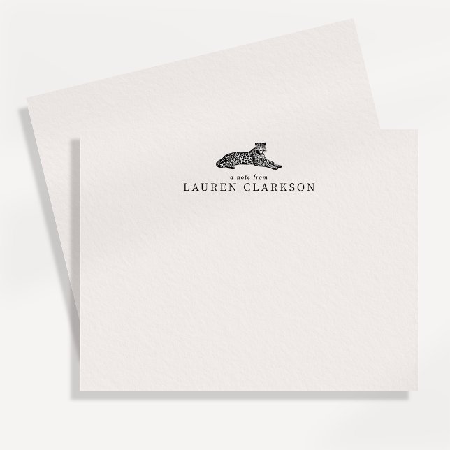 Minimal Leopard Personlig Notkortsedel Inbjudningar (Skapare uppladdad)