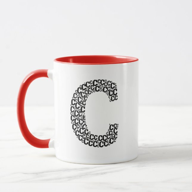 Minimal Letter C Typography Mug Mugg (Vänster)
