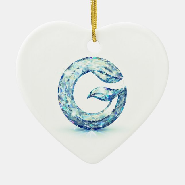 Minimal Letter G Button | Modern Initial Badge  Julgransprydnad Keramik (Framsidan)