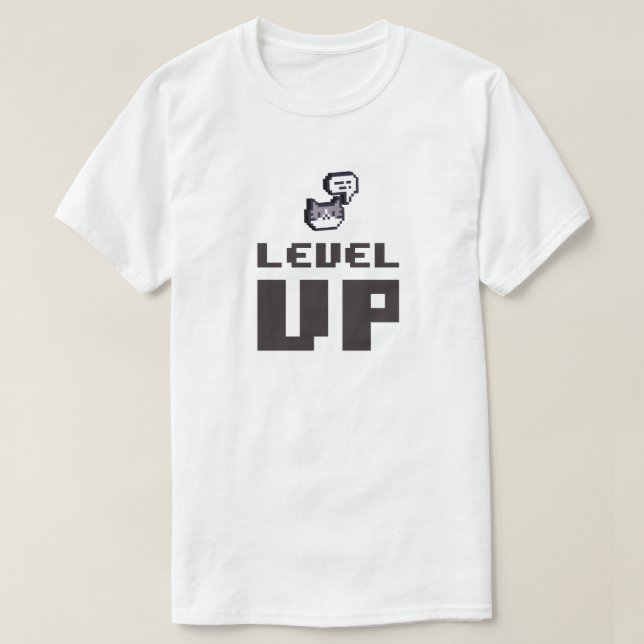 Minimal Level Up Spelare T Shirt (Design framsida)