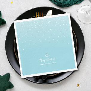 Minimal Light Pastel Blue Snowy jul Party Pappersservett