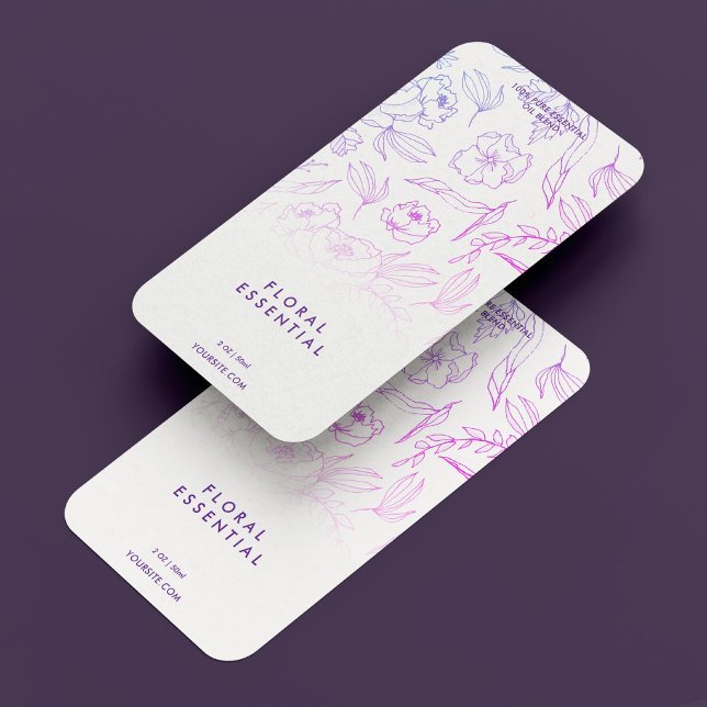 Minimal Lila av friska skogar Fraktsedel (Minimal Art Flower Beauty Purple Leaves Label
)