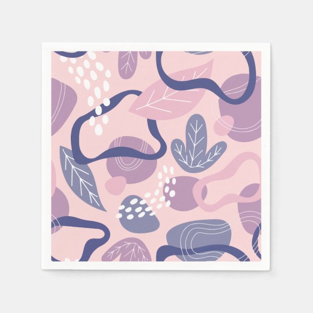Minimal lila blomstermönster pappersservett (Framsidan)