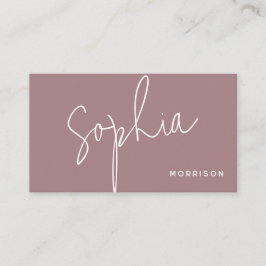Minimal Lila för monogram Naturligt utseende Visitkort