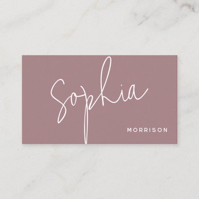Minimal Lila för monogram Naturligt utseende Visitkort (Framsida)