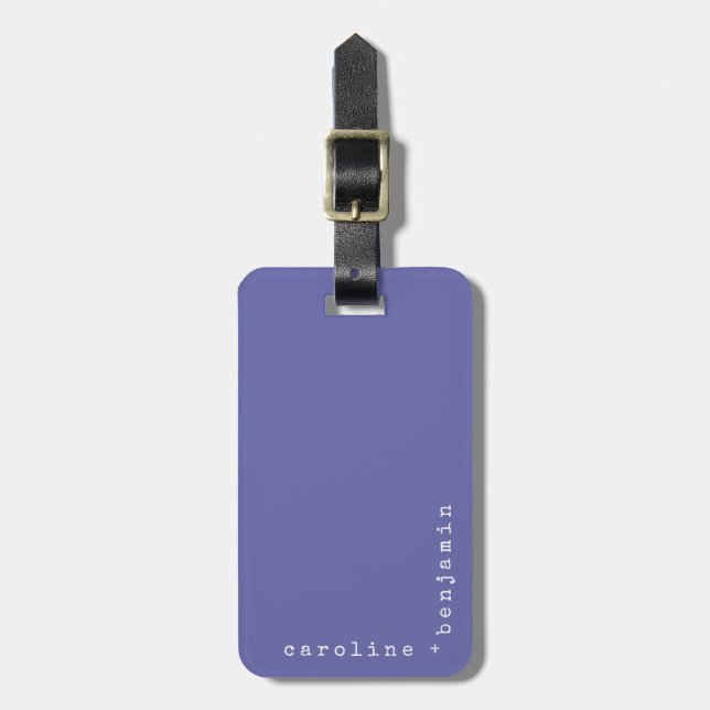 Minimal Lila för skrivmaskin-Namn Bagagebricka (Vertikal Framsida)