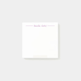 Minimal Lila Monogram Fullt Namn Post-it Block