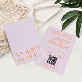 Minimal Lila- och Orange-detaljkorts OSA QR-kod Tilläggskort
