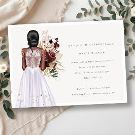 Minimal Lilac Bröllop Gown Möhippa Inbjudan