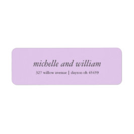 Minimal Lilac bröllop personlig Returadress Etikett