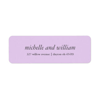 Minimal Lilac bröllop personlig Returadress Etikett
