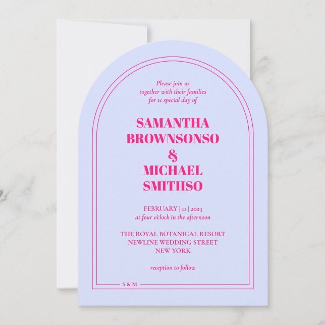 Minimal Lilac Pink Simple Wedding Inbjudningar (Framsida)