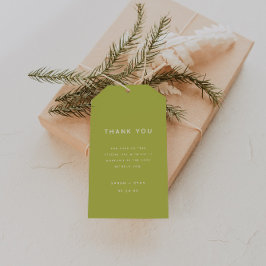 Minimal Lime Green Wedding Favor Thank You Presentetikett