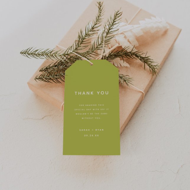 Minimal Lime Green Wedding Favor Thank You Presentetikett (Skapare uppladdad)
