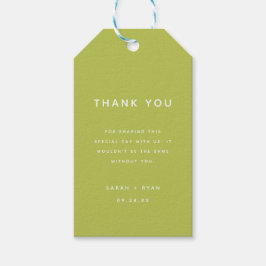 Minimal Lime Green Wedding Favor Thank You Presentetikett