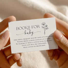 Minimal Line Art Baby Shower Books for Baby Tilläggskort