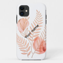 Minimal Line-Art Floral Watercolor Case