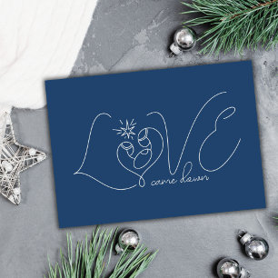 Minimal Line Art Heliga Family Kärlek Religiösa Bl Helgkort