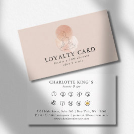Minimal Line Art Woman Meditation Salon Loyalty Visitkort