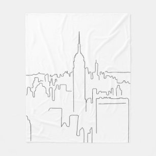 Minimal linje för New York City Fleecefilt