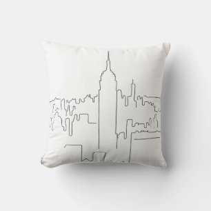 Minimal linje för New York City Kudde