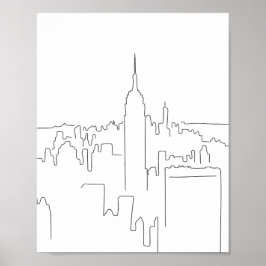 Minimal linje för New York City Poster