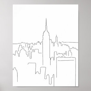 Minimal linje för New York City Poster