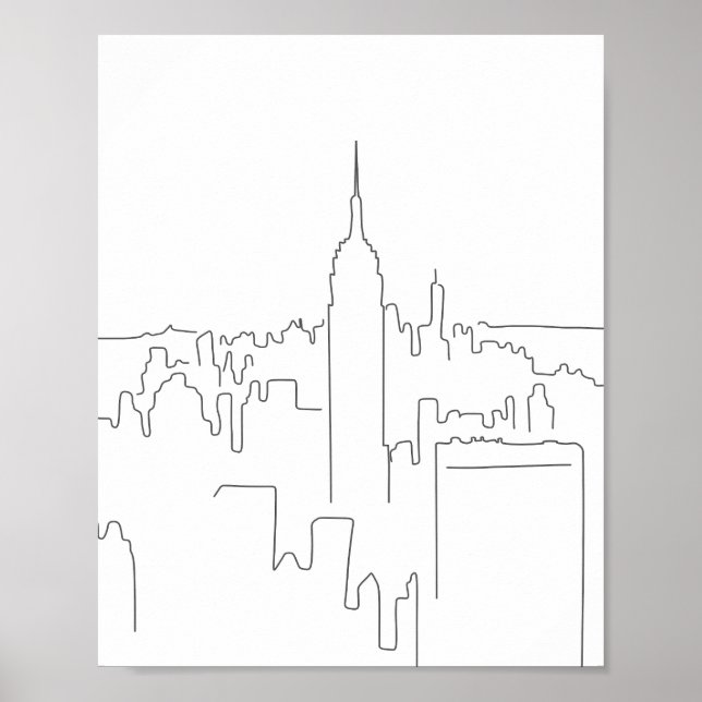 Minimal linje för New York City Poster (Framsidan)