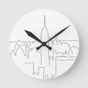 Minimal linje för New York City Rund Klocka