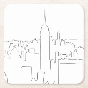 Minimal linje för New York City Underlägg Papper Kvadrat