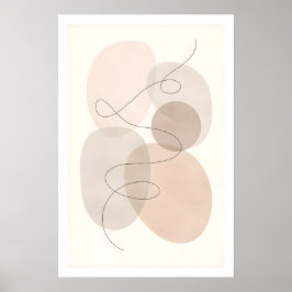 Minimal Linje Och Form Abstrakt Modern Neutral Poster