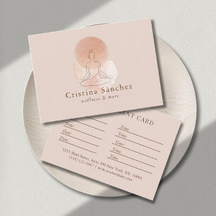 Minimal Linjekonst Kvinna Yoga Meditation Visitkort