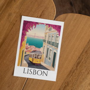 Minimal Lissabon Portugal Vintage Resa Konst Vykort