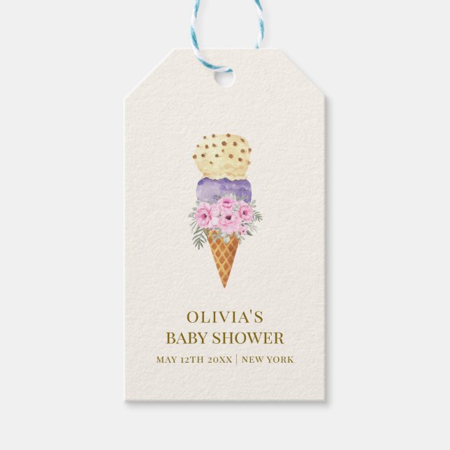 Minimal, liten blomskotskop, babyskor för cram presentetikett (Framsidan)