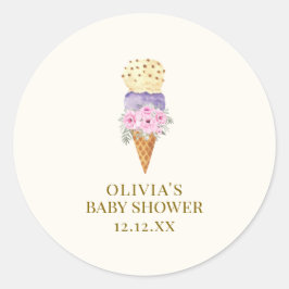 Minimal, liten blomskotskop, babyskor för cram runt klistermärke