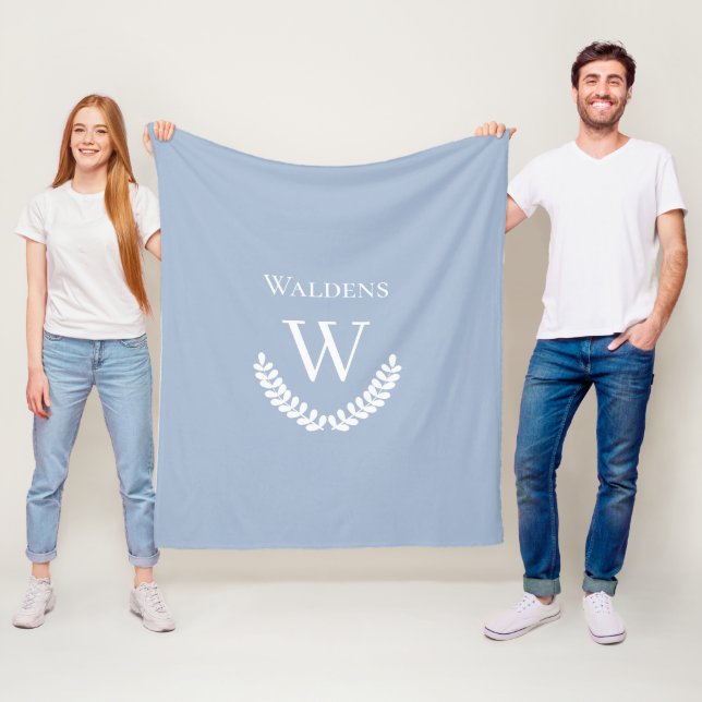 Minimal ljusstål Blanket i Blue Monogram Fleece Bl (På plats)