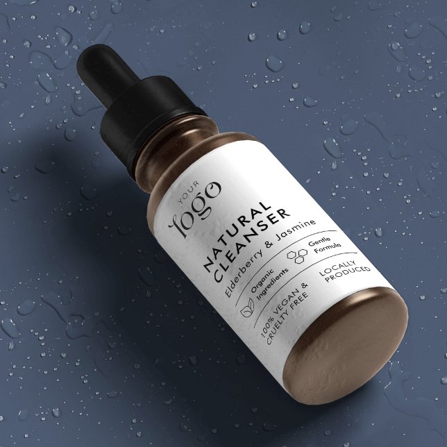 Minimal logotyp 2OZ Dropper Flaska Vattentät Etike Mat Etiketter (Skapare uppladdad)
