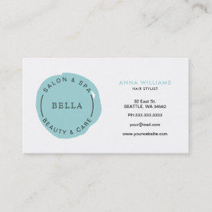 Minimal Logotyp Aqua Salon- och Spa-avtalat kort