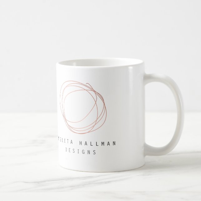 Minimal Logotyp för designern i Ro Guld Kaffemugg (Höger)