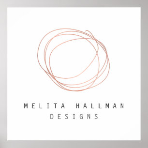 Minimal Logotyp för designern i Ro Guld Poster