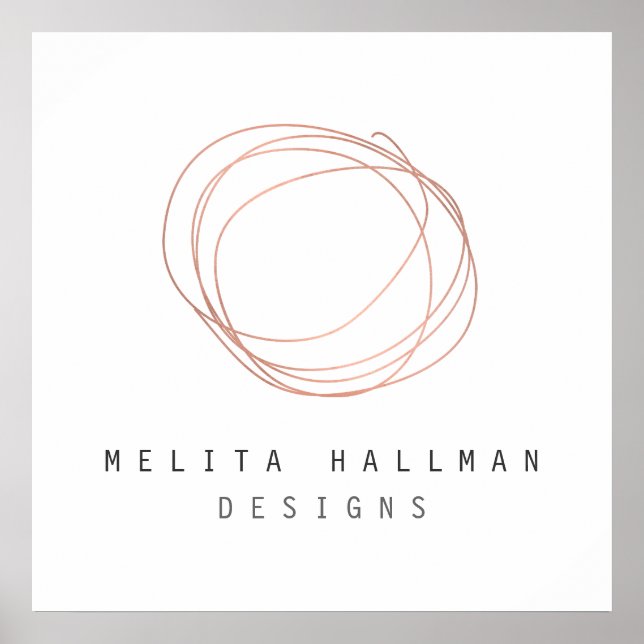 Minimal Logotyp för designern i Ro Guld Poster (Framsidan)